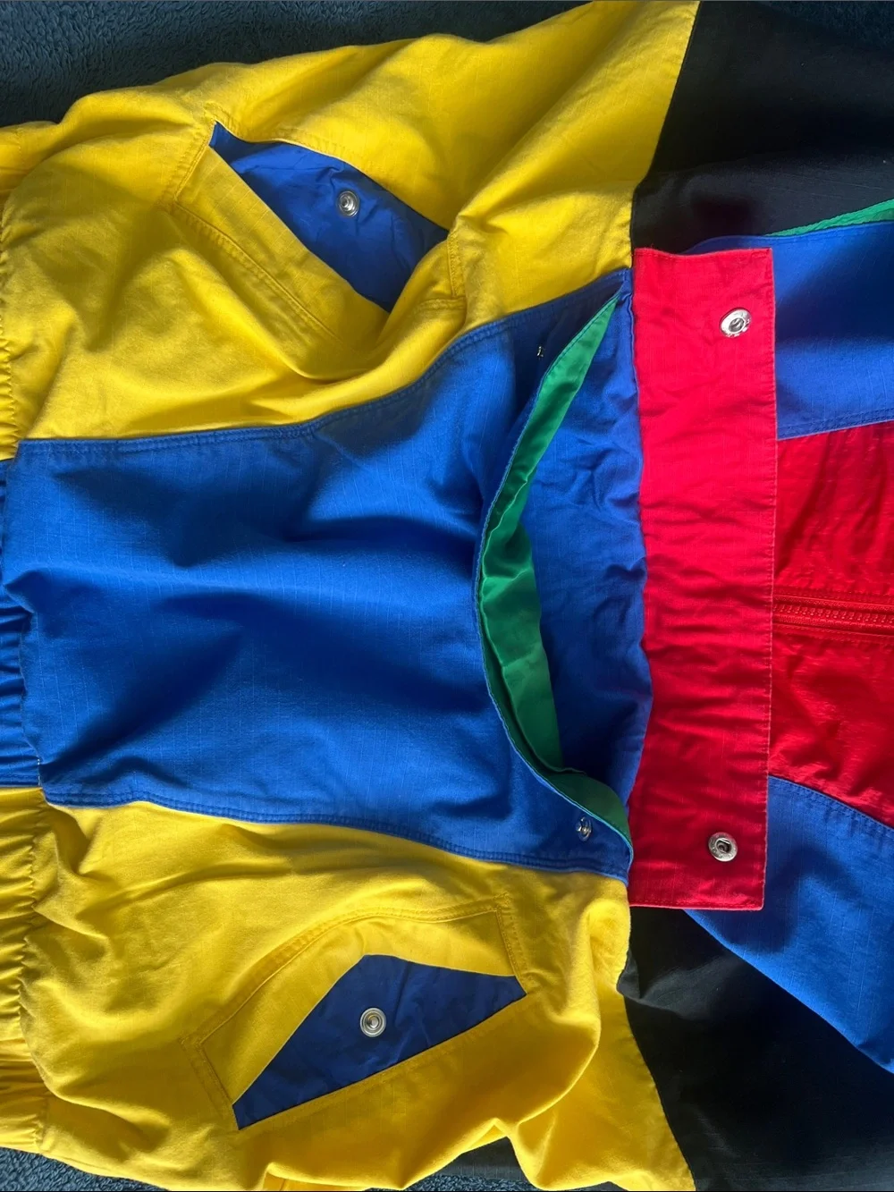 Jordan Colorblock Hooded Raincoat - Red, Blue, Yellow & Green